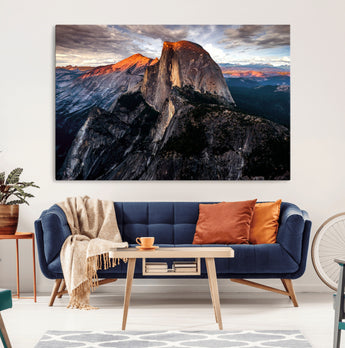 31332-MGV-CV-36X24-Mountain Landscape Wall Art – Majestic Sunset Rock Formation Canvas Print, Nature Scenic Decor for Living Room, Office, Cabin or