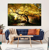19067-MGV-CV-36X24-Golden Canopy Wall Art – Panoramic Autumn Tree Canvas Print, Warm Seasonal Decor for Living Room, Office or Garden Space