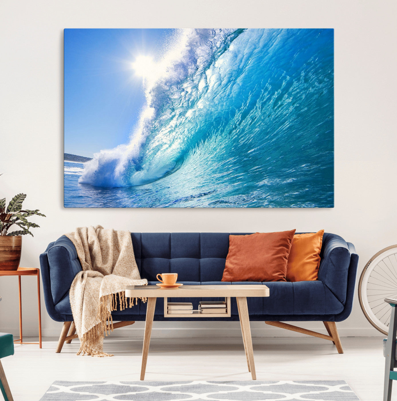 37494-MGV-CV-36X24-Ocean Wave Canvas Art – Stunning Blue Wave Photography, Coastal Wall Decor for Living Room, Bedroom or Office