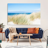96913-MGV-CV-36X24-Coastal Dunes Wall Art – Serene Beach Grass and Blue Ocean Canvas Print, Relaxing Seaside Nature Decor for Living Room, Bedroom or