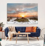 91064-MGV-CV-36X24-Beach Sunset Wall Art – Coastal Sand Dunes and Ocean Horizon Canvas Print, Seaside Landscape Wall Decor for Living Room, Bedroom