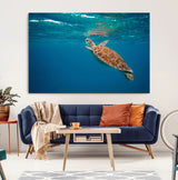 91440-MGV-CV-36X24-Sea Turtle Wall Art – Ocean Turtle Canvas Print, Underwater Marine Life Decor for Living Room, Office, Beach House or Bathroom