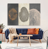 80725-MGV-CV-36X24-Wood Tree Rings Wall Art Canvas Print, Framed Tree Rings Art Picture Print, Abstract Tree Rings Perfect Modern Boho Decor Artwork
