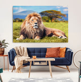 67826-MGV-CV-36X24-Majestic Lion Wall Art – King of the Jungle Canvas Print, Safari Wildlife Decor for Living Room, Office, or Man Cave