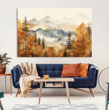72950-MGV-CV-36X24-Autumn Mountain Forest Wall Art – Golden Fall Landscape Canvas Print, Nature-Inspired Home Decor for Living Room, Bedroom or