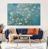 65607-MGV-CV-36X24-Almond Blossom Wall Art – Van Gogh Blue Floral Canvas Print, Elegant Impressionist Painting Decor for Living Room, Bedroom or