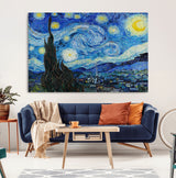 39177-MGV-CV-36X24-Starry Night Wall Art – Vincent van Gogh Famous Painting Canvas Print, Timeless Starry Sky Decor for Living Room, Bedroom or