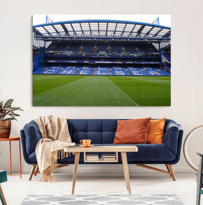 59508-MGV-CV-36X24-Chelsea Stadium Wall Art – Stamford Bridge Football Arena Canvas Print, Iconic Soccer Artwork for Living Room, Office, Game Room
