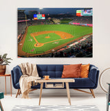 93707-MGV-CV-36X24-Los Angeles Stadium Wall Art Canvas Print, Framed Angel Stadium Field Art Picture Print, Anaheim Stadium Perfect Sports Room Decor