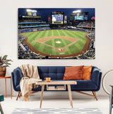 87666-MGV-CV-36X24-City Field Stadium Wall Art Canvas Print, Framed New York Stadium Art Picture Print, Citi Field Stadium Perfect Sport Room Decor