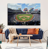 22910-MGV-CV-36X24-City Field Stadium Wall Art Canvas Print, Framed New York Stadium Art Picture Print, City Field Perfect Sport Room Decor Artwork