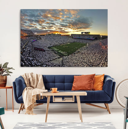 38807-MGV-CV-36X24-Beaver Stadium Wall Art Canvas Print, Framed Beaver Stadium Field Art Picture Print, Football Stadium Perfect Sport Room Decor