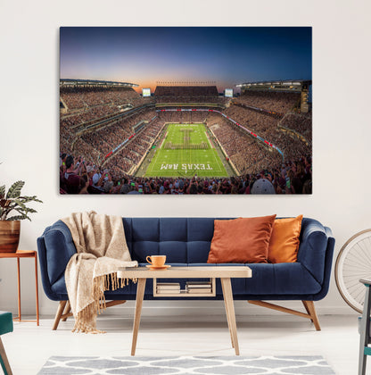 17421-MGV-CV-36X24-Kyle Field Wall Art Canvas Print, Framed Texas Stadium Art Picture Print, Kyle Field Stadium Perfect Sport Room Decor Artwork