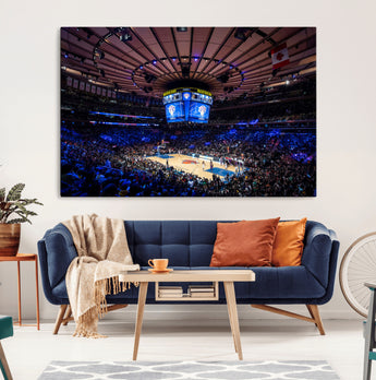 20491-MGV-CV-36X24-Madison Square Garden Wall Art Canvas Print, Framed New York Stadium Art Picture Print, MSG Stadium Perfect Sport Room Decor