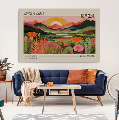 17753-MGV-CV-36X24-Floral Sunset Landscape Wall Art – Panoramic Nature Canvas Print, Vibrant Botanical Artwork for Living Room, Bedroom, Office, or