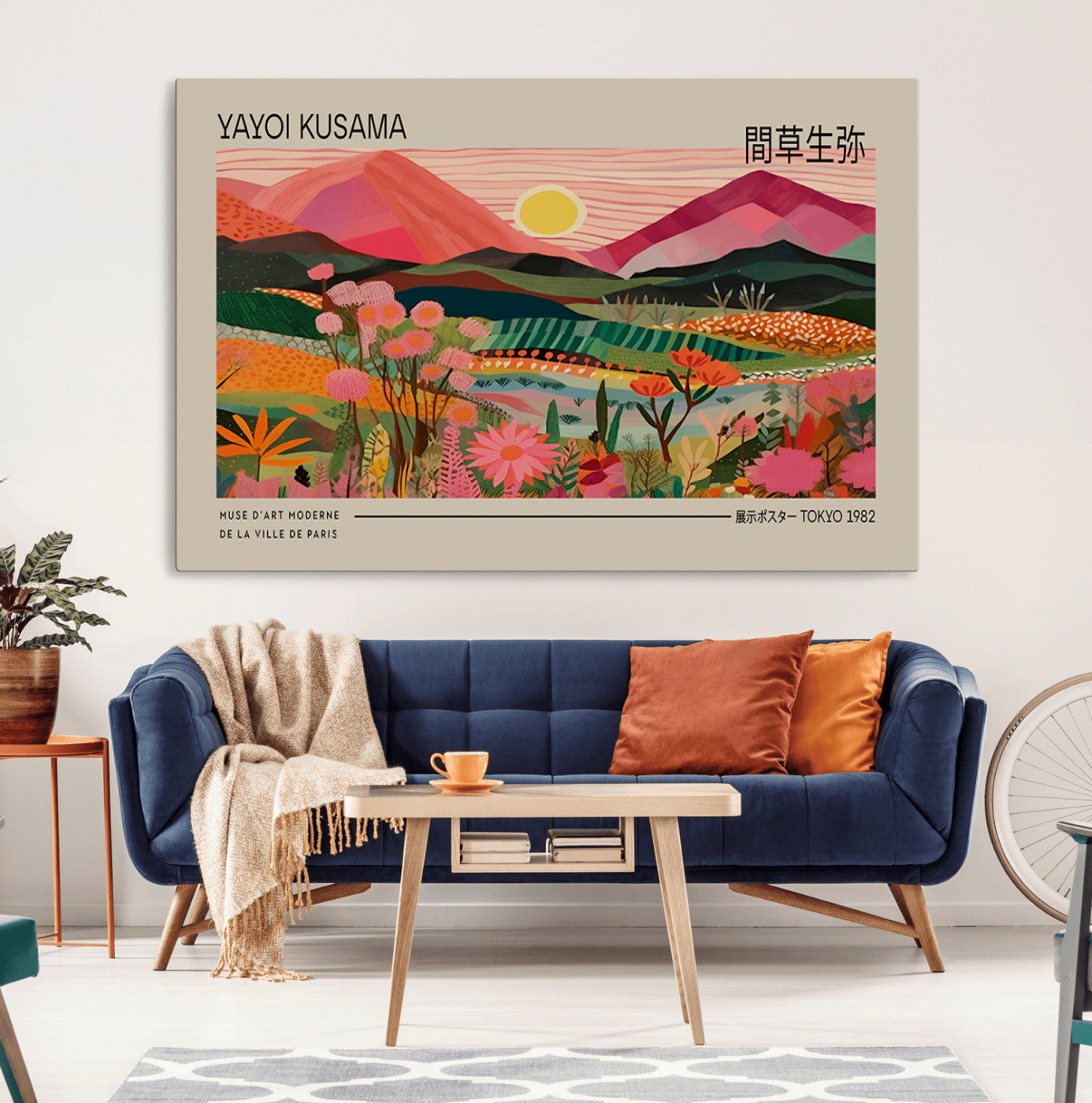 18304-MGV-CV-36X24-Sunset Mountain Landscape Wall Art – Panoramic Abstract Nature Canvas Print, Vibrant Wall Decor for Living Room, Bedroom, Office,