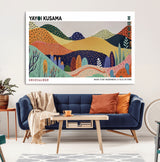 66936-MGV-CV-36X24-Kusama Wall Art – Vibrant Abstract Hills Canvas Print, Japanese Modern Landscape Poster for Living Room, Office, Studio or