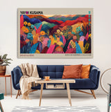 70959-MGV-CV-36X24-Yayoi Kusama Inspired Wall Art – Bold Floral Landscape Canvas Print, Vibrant Modern Abstract Poster for Living Room, Bedroom, or