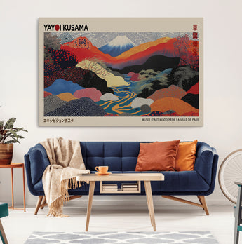 27188-MGV-CV-36X24-Yayoi Kusama Wall Art – Panoramic Abstract Landscape Canvas Print, Vibrant Modern Decor for Living Room, Bedroom, Office, or Art