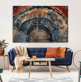 63519-MGV-CV-36X24-Tree Ring Wall Art – Rustic Nature Wood Grain Canvas Print, Abstract Natural Texture Artwork Poster for Living Room, Bedroom,