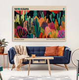 45711-MGV-CV-36X24-Yayoi Kusama Wall Art Canvas Print, Framed Abstract Yayoi Kusama Art Picture Print, Japanese Wabi Sabi Perfect Modern Abstract