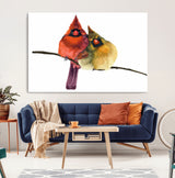 67752-MGV-CV-36X24-Cardinal Couple Wall Art – Male and Female Cardinal Canvas Print, Romantic Bird Artwork for Nature Lovers, Living Room, Bedroom,