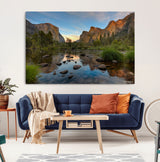 55893831-MGV-CV-36X24-Yosemite Valley Wall Art Canvas Print, Framed El Capitan Art Picture Print, Sierra Landspace Perfect Rustic Nature Decor Artwork