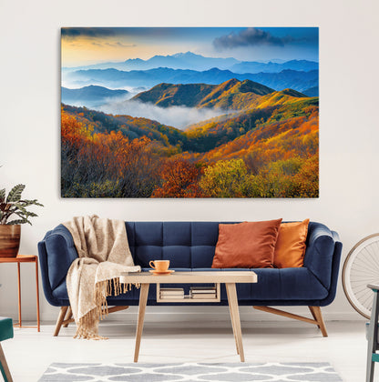 86772247-MGV-CV-36X24-Autumn Mountains Wall Art Canvas Print, Framed Fall Foliage Art Picture Print, Vibrant Hills Perfect Vibrant Nature Decor Artwork