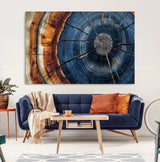 45268471-MGV-CV-36X24-Rustic Tree Ring Wall Art – Natural Wood Texture Canvas Print, Abstract Tree Stump Farmhouse Decor for Log Cabin, Wooden House or