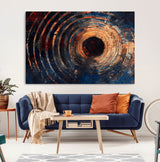 10017879-MGV-CV-36X24-Wood Tree Ring Wall Art Canvas Print, Framed Natural Wood Art Picture Print, Rustic Tree Slice Perfect Rustic Decor Artwork