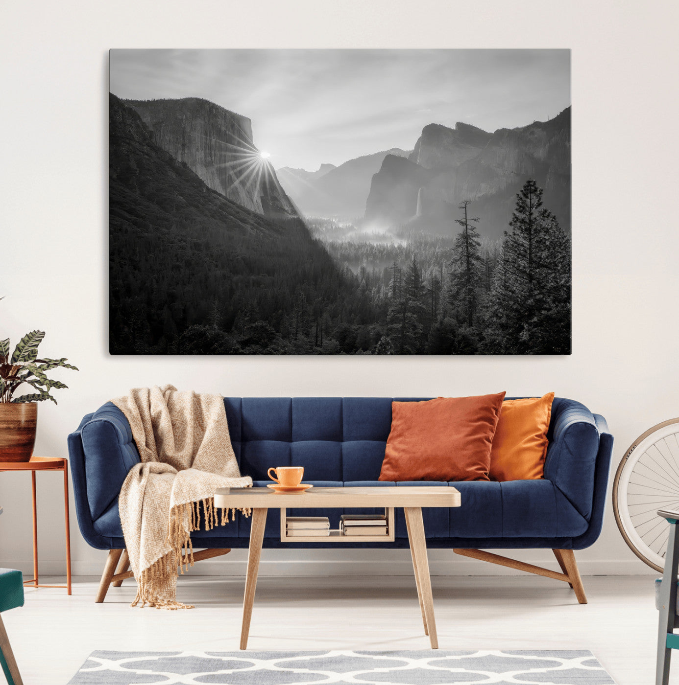 39278955-MGV-CV-36X24-Yosemite Valley Wall Art Canvas Print, Framed El Capitan Art Picture Print, Misty Mountain Perfect Modern Rustic Decor Artwork