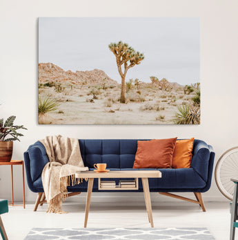 67109959-MGV-CV-36X24-Joshua Tree Wall Art Canvas Print, Framed Neutral Desert Art Picture Print, Earthy Landscape Perfect Neutral Boho Decor Artwork