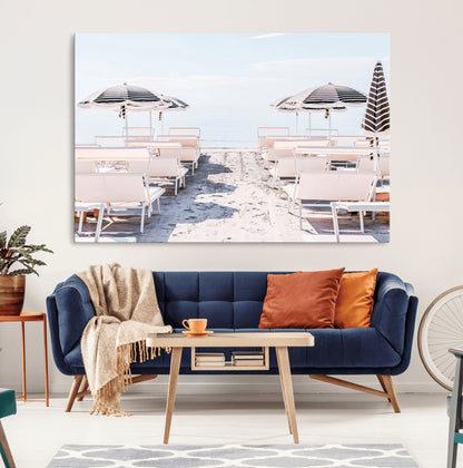 67623952-MGV-CV-36X24-Minimalist Beach Wall Art Canvas Print, Framed Pastel Sand Art Picture Print, Beach Aesthetic Perfect Coastal Minimalist Decor
