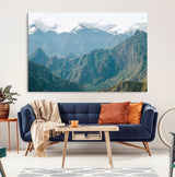 79393816-MGV-CV-36X24-Misty Mountain Wall Art Canvas Print, Framed Cloudy Andean Art Picture Print, Rugged Mountain Perfect Rustic Nature Decor Artwork
