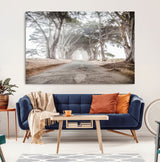 87090469-MGV-CV-36X24-Cypress Tunnel Wall Art Canvas Print, Framed Misty Road Art Picture Print, Foggy Trees Perfect Rustic Woodland Decor Artwork