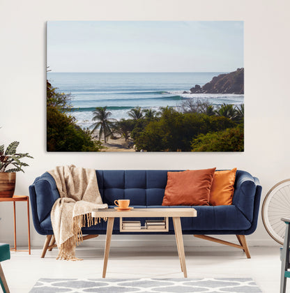 88336640-MGV-CV-36X24-Tropical Beach Scene Wall Art Canvas Print, Framed Coastal Photography Art Picture Print, Ocean Horizon Art Perfect Coastal Boho