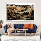96372548-MGV-CV-36X24-Japanese Landscape Wall Art Print – Mt. Fuji Poster with Bonsai Tree & River, Ukiyo-e Inspired Modern Japanese Artwork, Autumn