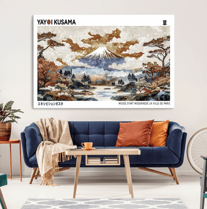 80111817-MGV-CV-36X24-Japanese Landscape Wall Art – Mount Fuji Autumn Canvas Print, Asian Inspired Nature Decor for Living Room, Bedroom, Office or