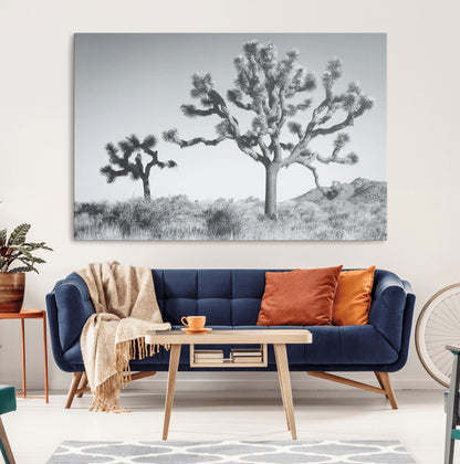 58647785-MGV-CV-36X24-Calm Earthy Aesthetic Wall Art Canvas Print, Framed Arid Terrain Decor Art Picture Print, Joshua Tree Perfect Rustic Minimalist