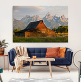 31771014-MGV-CV-36X24-Rustic Barn Wall Art Canvas Print, Framed Western Landscape Art Picture Print, Farmhouse Style Perfect Rustic Farmhouse Decor