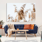 17019393-MGV-CV-36X24-Pampas Grass Wall Art Canvas Print, Framed Neutral Tones Art Picture Print, Minimalist Nature Perfect Boho Minimalist Decor