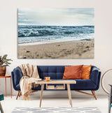 81812590-MGV-CV-36X24-Ocean Wall Art Wall Art Canvas Print, Framed Coastal Canvas Art Picture Print, Moody Seascape Perfect Coastal Minimalist Decor