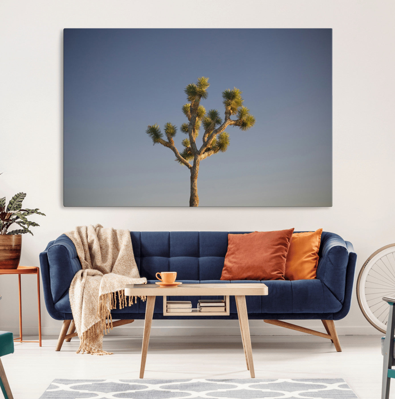 54552043-MGV-CV-36X24-Joshua Tree Art Wall Art Canvas Print, Framed Desert Landscape Art Picture Print, Southwestern Nature Perfect Southwestern Boho