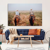 54943176-MGV-CV-36X24-Cowboy Wall Art Wall Art Canvas Print, Framed Western Canvas Art Picture Print, Rustic Ranch Scene Perfect Rustic Western Decor