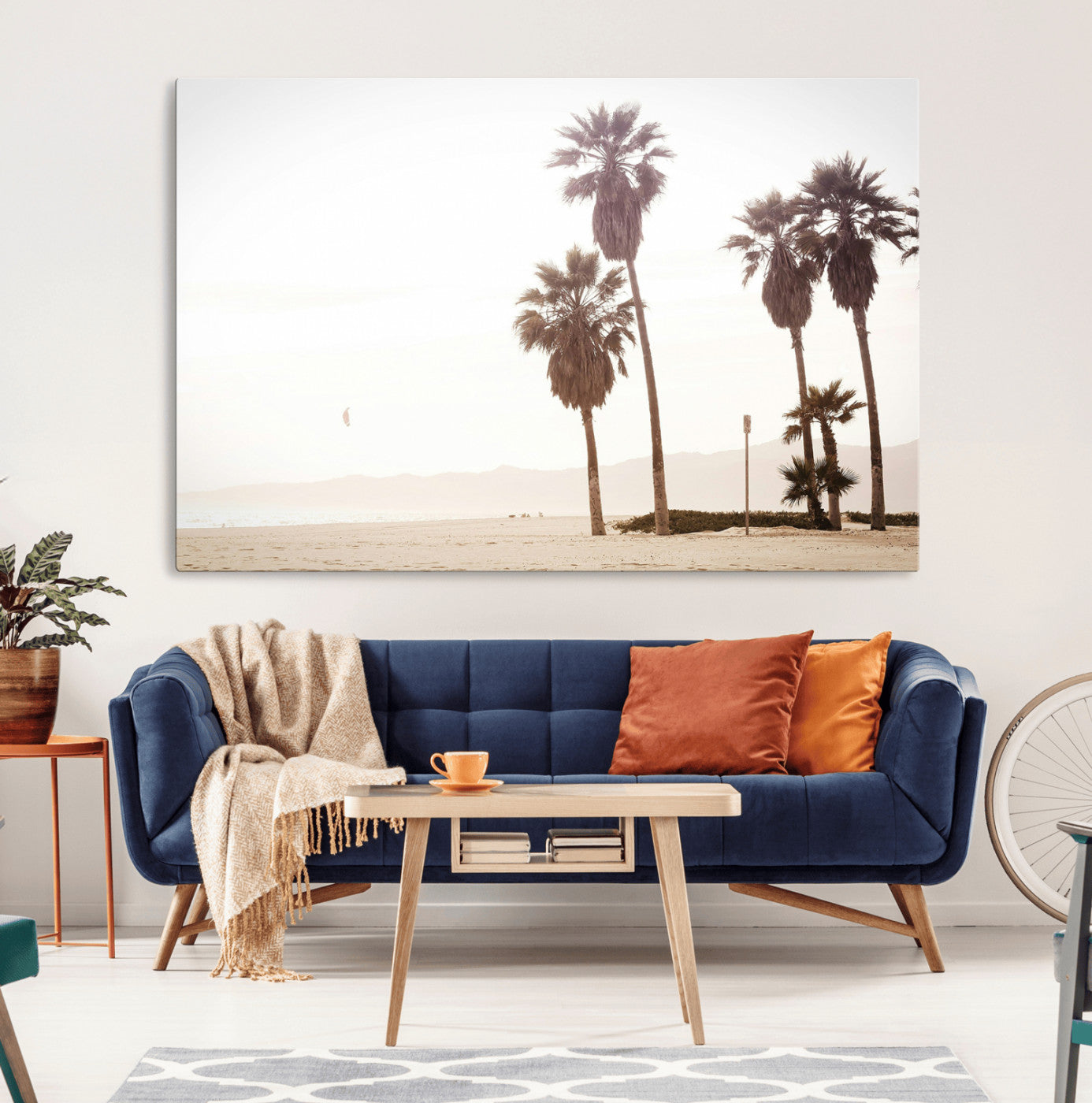 48255923-MGV-CV-36X24-Coastal Light Wall Art Canvas Print, Framed Relaxing Shoreline Art Picture Print, Minimalist Ocean Perfect Tropical Serenity Decor