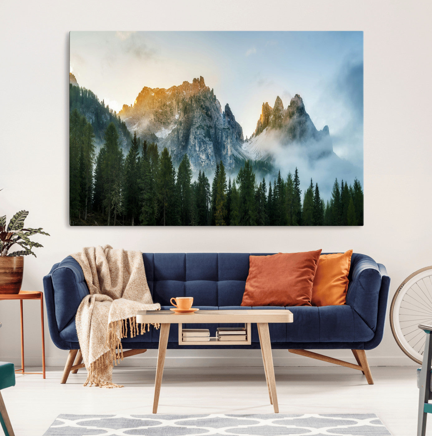 21145440-MGV-CV-36X24-Wilderness Wall Art Wall Art Canvas Print, Framed Nature Landscape Decor Art Picture Print, Misty Forest Photography Perfect