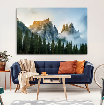 21145440-MGV-CV-36X24-Wilderness Wall Art Wall Art Canvas Print, Framed Nature Landscape Decor Art Picture Print, Misty Forest Photography Perfect