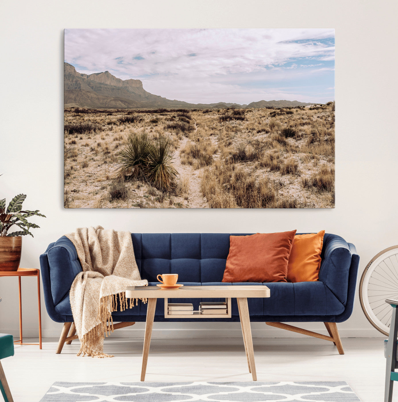 20681831-MGV-CV-36X24-Desert Landscape Wall Art – Southwestern Mountain Canvas Print, Rustic Western Nature Photography Decor for Living Room, Office,
