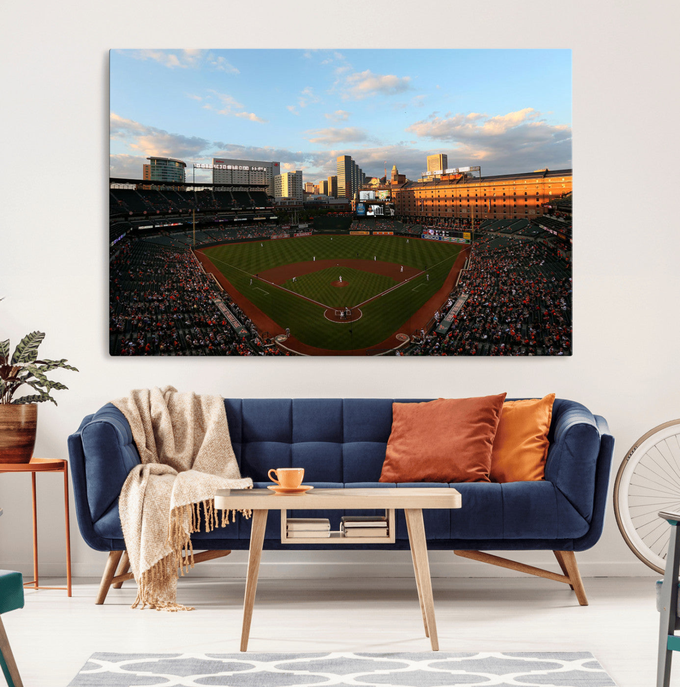 22285236-MGV-CV-36X24-Baseball Stadium Sunset – Panoramic Ballpark Canvas Wall Art, Sports Decor for Office, Man Cave, Game Room, Sports Bar, Baseball