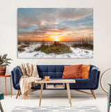 58266230-MGV-CV-36X24-Sunset Beach Canvas Wall Art – Coastal Ocean Landscape Print, Seaside Nature Art for Coastal Chic Decor, Living Room, Bedroom,